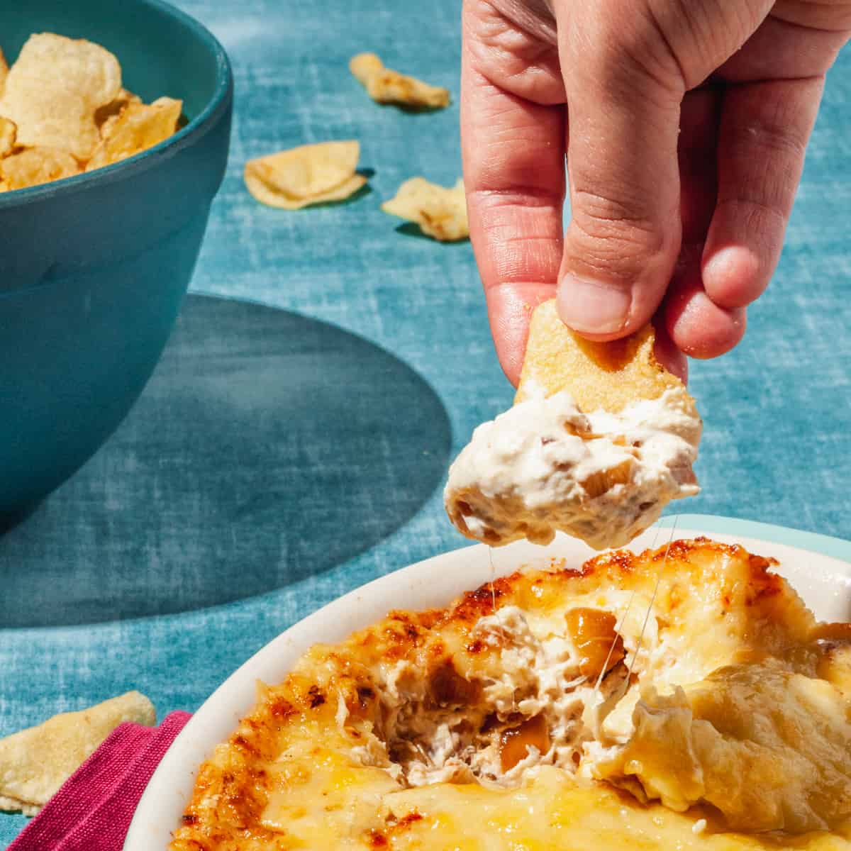 Baked Caramelized Onion Dip with Bacon and Gruyere Butter & Thyme