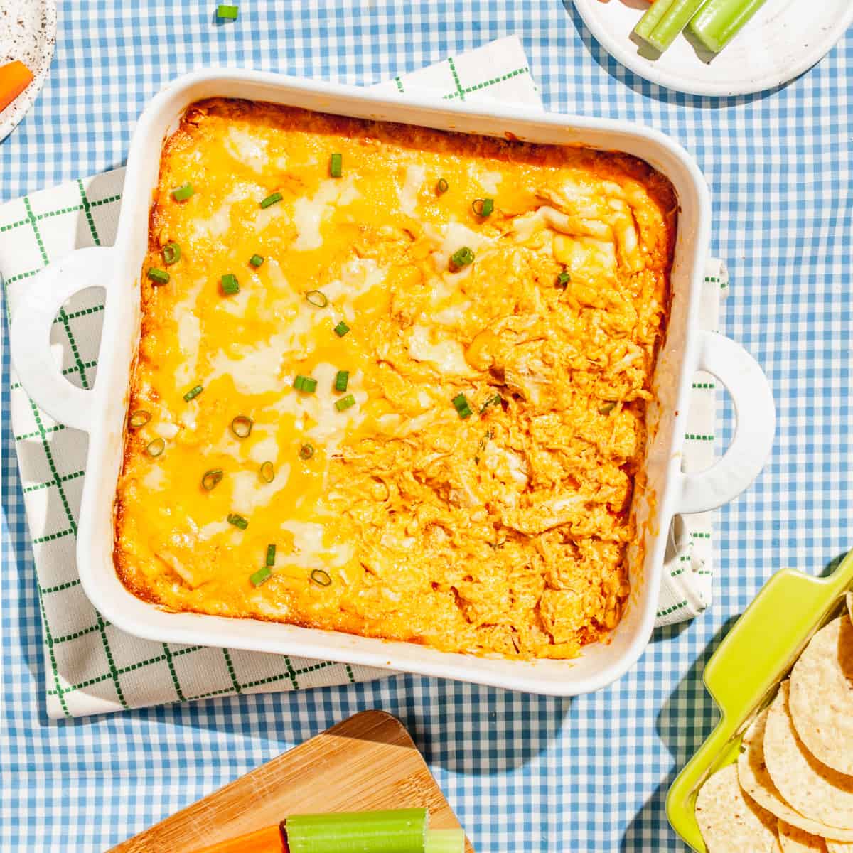 Cheesy Buffalo Chicken Dip (No Blue Cheese) Butter & Thyme