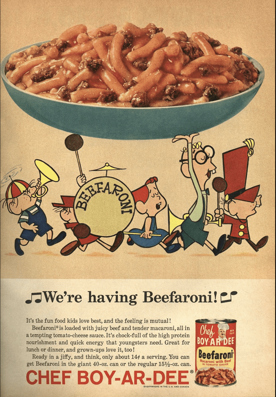 vintage beefaroni ad from the 1960s