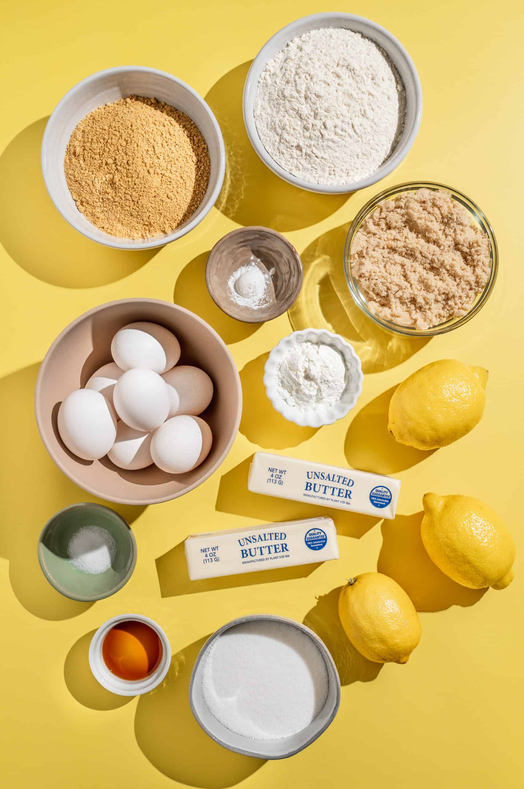 ingredients to make lemon meringue pie thumbprint cookies